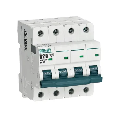 Выключатель автоматический 4P кривая D 20A 10кА ВА-105