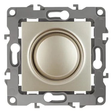 Светорегулятор поворотно-нажимной, 400ВА 230В, Эра12, шампань,12-4101-04