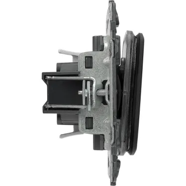 Valena ALLURE Переключатель 10АХ 250В с подсветкой с лицевой панелью безвинтовые зажимы антрацит