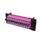 Планка адаптерная с установленными 12хLC Dupleх адаптерами (цвет адаптера - пурпурный). OM4. 1 HU