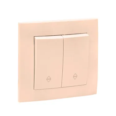 Валенсия выключатель 2-кл. 10А кремовый проходной