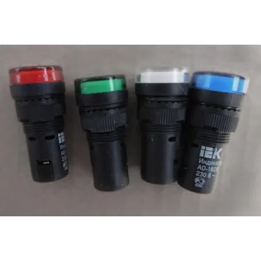 Лампа AD16DS LED матрица d16мм красный 230В AC