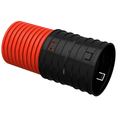 ELASTA Труба гофрированная двустенная жесткая ПНД d-200мм красная (5,7м) IEK