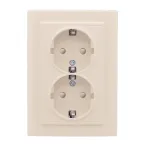 Розетка двухместная СП с заземлением 16А бежевый с защитными шторками Минск