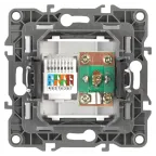 Розетка комбинированная RJ45+TV, Эра12, графит, 12-3110-12