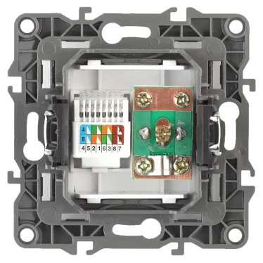 Розетка комбинированная RJ45+TV, Эра12, графит, 12-3110-12