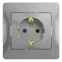 GLOSSA Розетка с заземлением в сборе алюминий