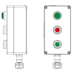 Взрывозащищенный пост управления из алюминия CPE-A-14-(1xLG(250)-1xP1R(11)-1xP1G(11))-1xKAEPM2MHK-20(C)1Ex d e IIC Т5 Gb / Ex tb IIIC T95°C Db IP66