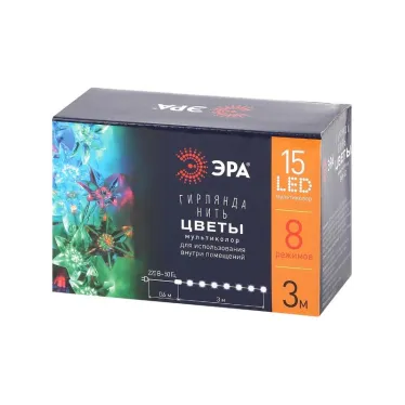 ENIN-3Z Гирлянда LED Нить Цветы 3 м мультиколор, 220V, IP20 (36/864)