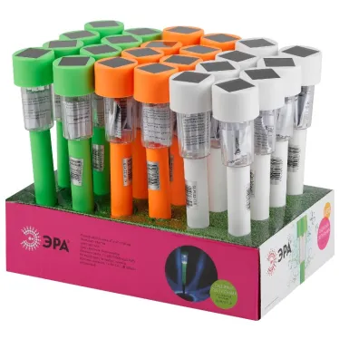 Светильник садовый на солнечной батарее, пластик, цветной, 32 см SL-PL30-CLR