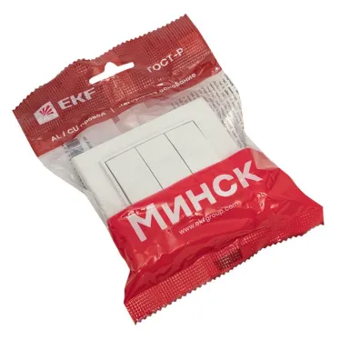 Выключатель Минск 3-клавишный СП 10А белый