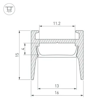 Профиль MIC-H-COMFY-2000 ANOD BLACK (ARL, Алюминий)