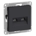 Розетка ATLASDESIGN двойная компьютерная RJ45+RJ45 категория 5E механизм карбон