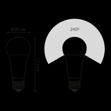 Лампа светодиодная LED 16 Вт 1520 лм 4100К А60 груша нейтральный E27 AC 220В Black Gauss