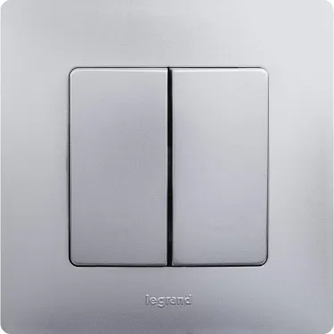 ETIKA Выключатель двухклавишный автоматические клеммы 10 AX 250 В алюминий