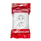 Валенсия розетка 2-местная б/з 10А белая с защ. штор.