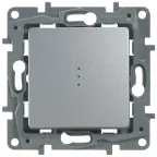 ETIKA Переключатель одноклавишный с подсветкой алюминий автоматические зажимы 10AX