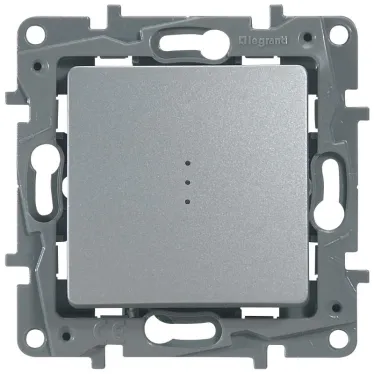 ETIKA Переключатель одноклавишный с подсветкой алюминий автоматические зажимы 10AX