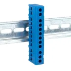 Шина 0 N (6х9мм) 12 отверстий латунь синий изолированный корпус на DIN-рейку PROxima