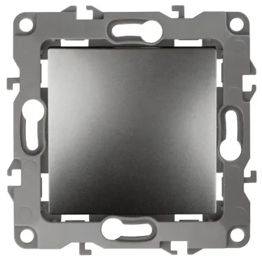 Кнопка, 10АХ-250В, Эра12, графит (10/100/3000) 12-1111-12
