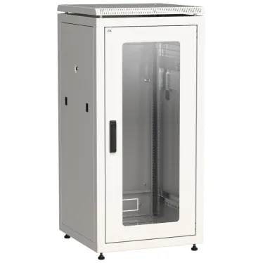 Шкаф сетевой 19' LINEA N 18U 600х600мм стеклянная передняя дверь серый