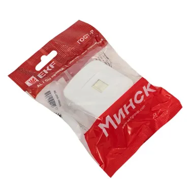 Розетка Минск RJ-45 1-местная ОП 1А 120В белая