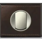 Рамка 1 пост коричневая текстурная кожа