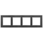 Рамка на 4 поста, стекло, Эра Elegance, прозрачный+бел, 14-5104-00