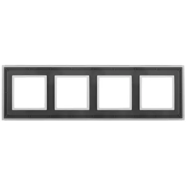 Рамка на 4 поста, стекло, Эра Elegance, прозрачный+бел, 14-5104-00