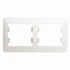 GLOSSA Рамка 2 поста горизонтальная перламутр