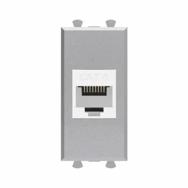 Avanti Компьютерная розетка RJ-45 без шторки модульная кат.6 Закаленная сталь 1 модуль