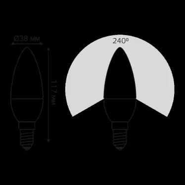 Лампа светодиодная LED 12 Вт 880 лм 3000К свеча теплый E14 AC 220В Elementary Gauss