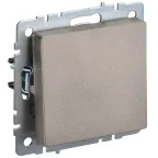 BRITE Выключатель одноклавишный проходной 10А ВС10-1-6-БрШ шампань