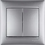 VALENA Выключатель двухклавишный в рамку алюминий