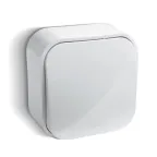 Quteo Переключатель одноклавишный наружный белый 10А