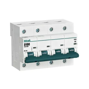 Выключатель автоматический четырехполюсный 100А D ВА-201 10кА