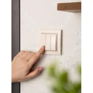 Выключатель трехклавишный СП 10А бежевый Минск