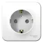 BLANCA розетка наружная с заземлением без шторок изол.пл., 16А, 250В, белый