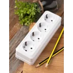 Розетка Рим 4-местная 16А с заземлением белая