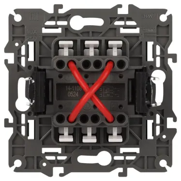 Переключатель промежуточный, 10АХ-250В, Эра Elegance, антрацит,14-1108-05