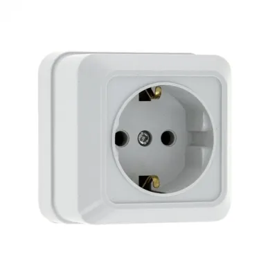 Рим Розетка 16А с заземлением белая