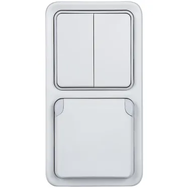Plexo Переключатель двухклавишный встраиваемый белый
