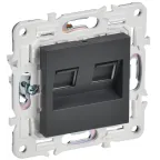 SKANDY Розетка компьютерная двойная RJ45 кат.6 SK-K04T титан IEK