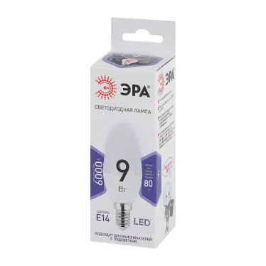 Лампа светодиодная LEDB35-9W-860-E14(диод,свеча,9Вт,хол,E14)