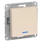 Выключатель одноклавишный ATLASDESIGN с подсветкой схема 1а 10АХ механизм бежевый
