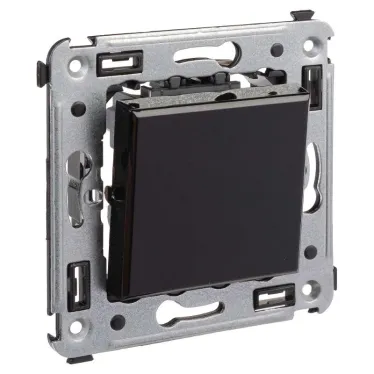 Avanti Выключатель одноклавишный, в стену, Черный квадрат