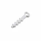 Дюбель-хомут нейлоновый 5-8 мм, прямоугольный, белый (100 шт/уп)
