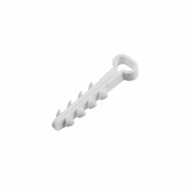 Дюбель-хомут нейлоновый 5-8 мм, прямоугольный, белый (100 шт/уп)