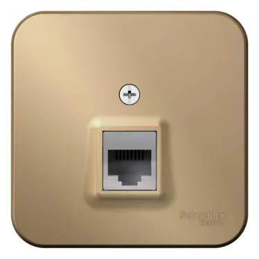 Розетка BLANCA наружная компьютерная RJ45, кат.5e, с изолирующей пластиной, титан