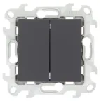 Переключатель двухклавишный, графит